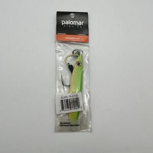 Palomar 75 Gram SLAMMER Chartreuse Yellow Glow Jig Mustard Hook Owner Rings